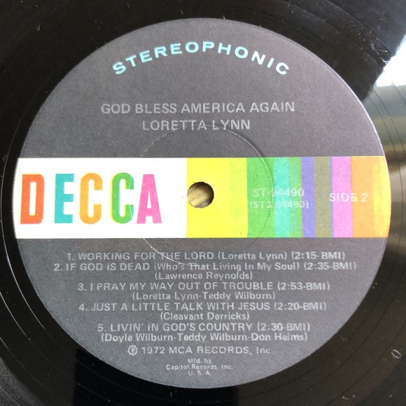 Loretta Lynn God Bless America Again Vinyl Lp '72 - Picture 6 of 8